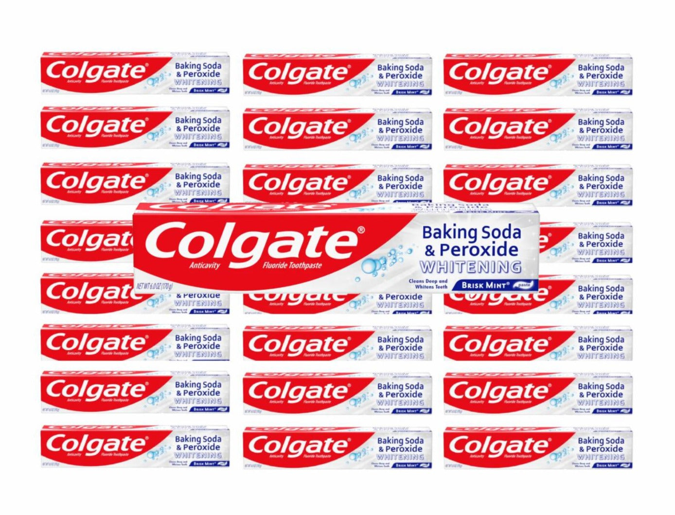 Colgate Baking Soda and Peroxide Whitening Toothpaste, Brisk Mint 6 Oz - 24 pack