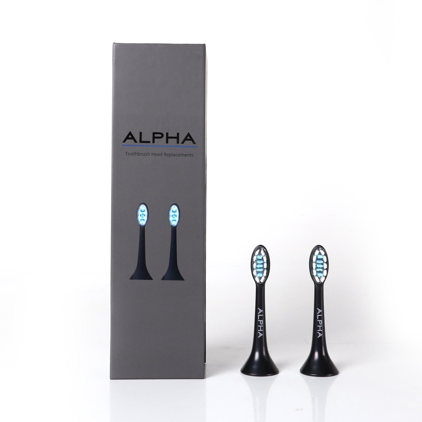 Sonic Toothbrush Replacement Heads- Black