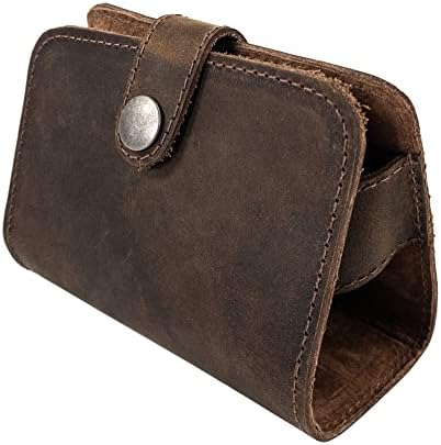 Hide & Drink, Shaving Travel Kit Case, Portable Razor Organizer, Handmade from Full Grain Leather - Bourbon Brown