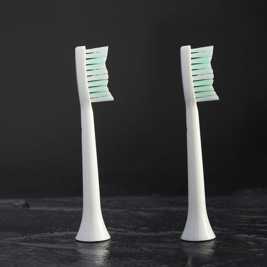 FOXSONIC 2pcs White Sonic Electric Toothbrush Replacement Brush Heads