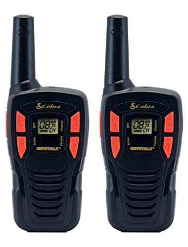 COBRA Walkie Talkies - Rechargeable, Long Range 16-Mile Two-Way Radio Set, Black