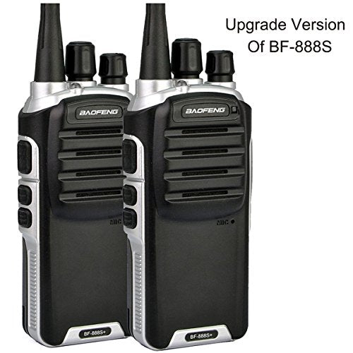 Baofeng BF-888S Plus UHF Walkie Talkie Long Distance Range Communication Two-Way Radios, Black 2 Pack