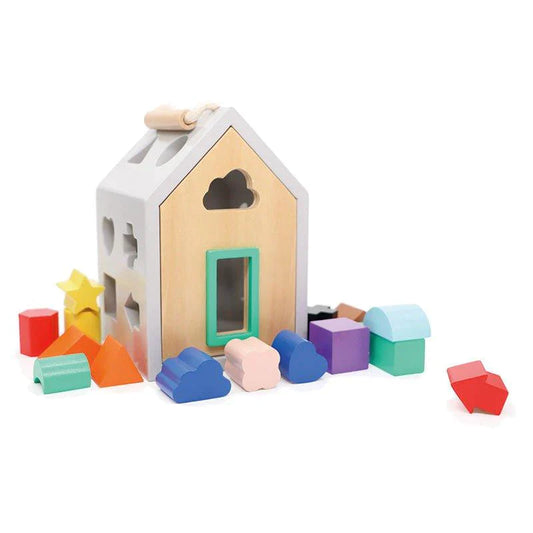 House Wood Shape Sorter Toy for Toddlers