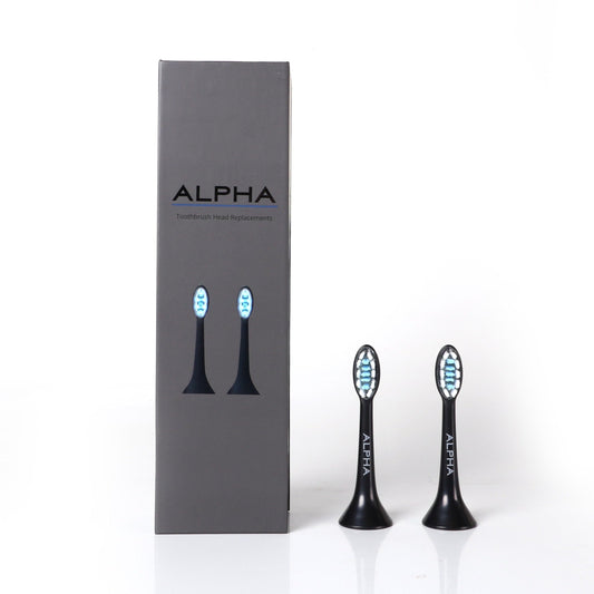 Sonic Toothbrush Replacement Heads- Black